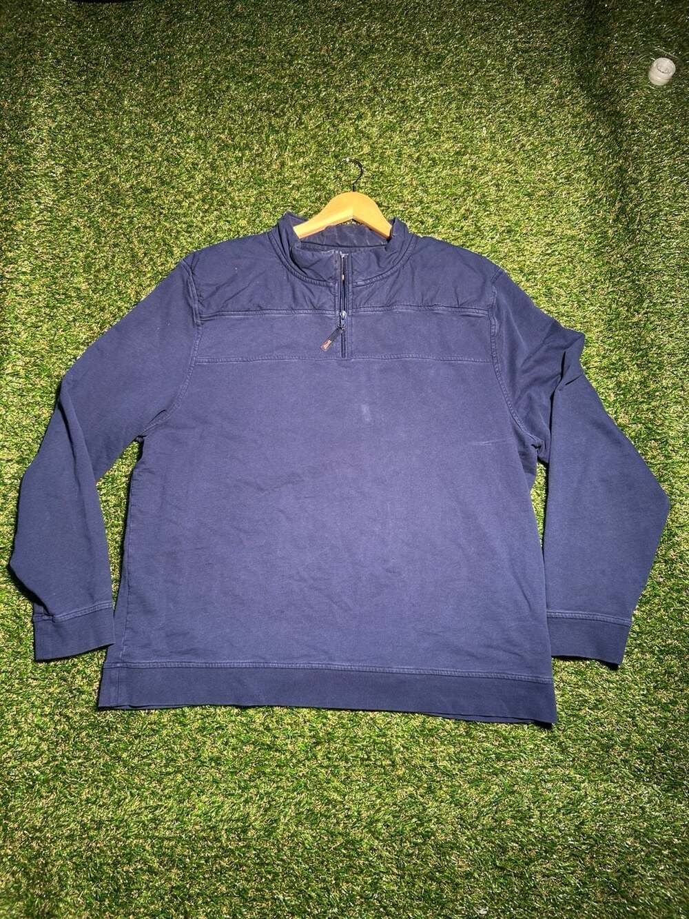 Le Tigre Men's Navy Blue Quarter-Zip Pullover Sweatshirt